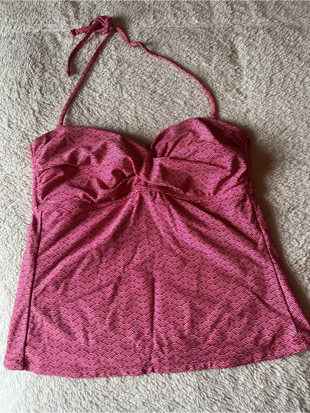 GapBody Women’s Red/White Geometric Halter Bandeau Swim Top